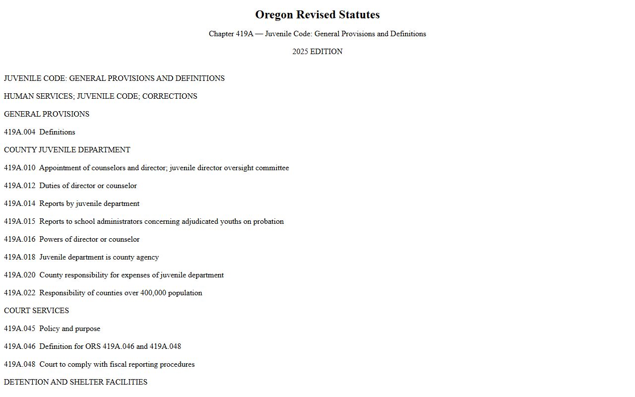 Baker County arrest records Oregon juvenile record restrictions
