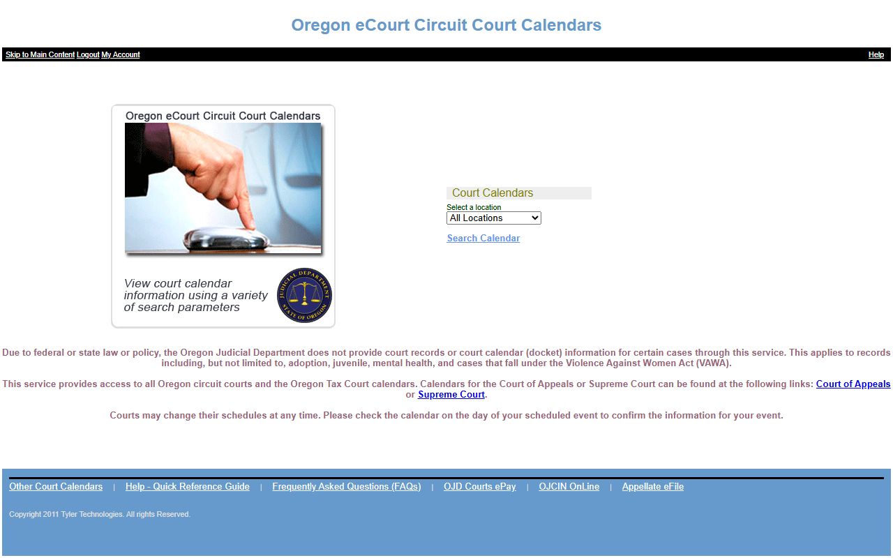 Baker County court records Oregon eCourt public access login