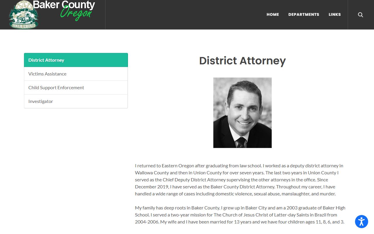 Baker County criminal court records District Attorney page