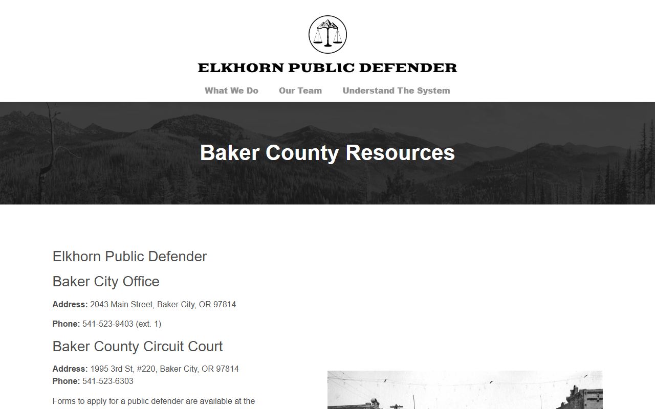 Baker County criminal court records Elkhorn Public Defender