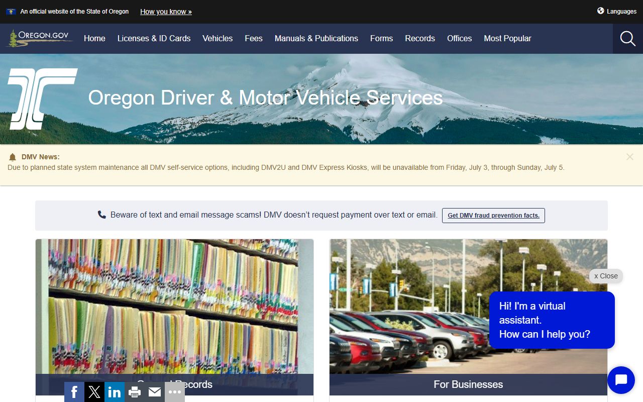 Baker County traffic court records compared with Oregon DMV records